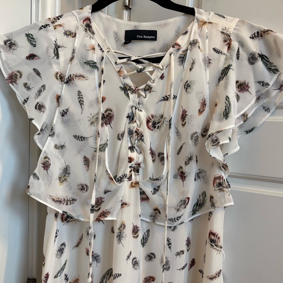 The Kooples Feather Print Silk Dress Size XS - Picture 5 of 10